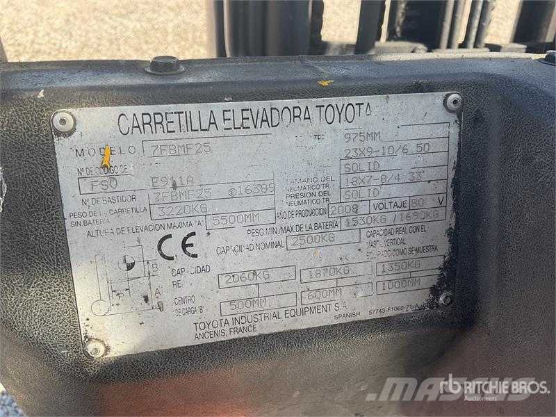 Toyota 7BFMF25 Electric Forklift Elektrikli forkliftler