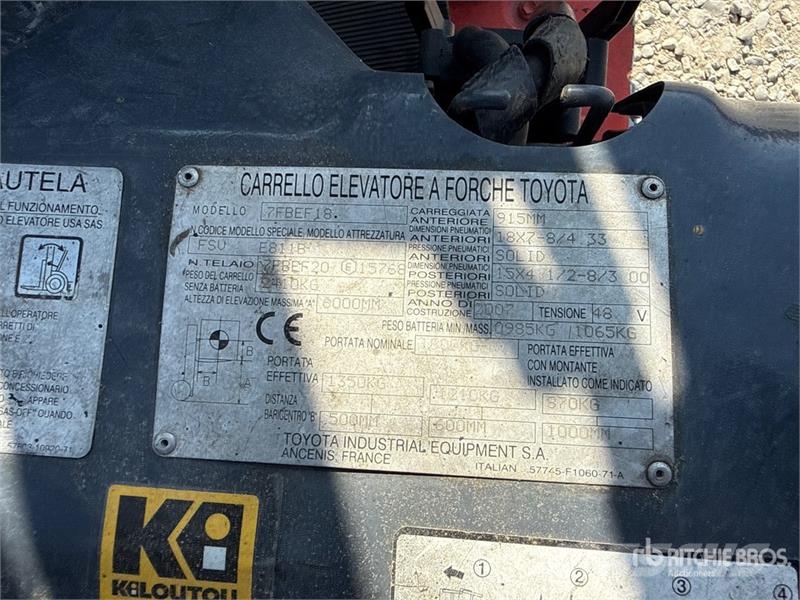 Toyota 7FBEF18 1800 kg Electric Forklift Stivuitor electric