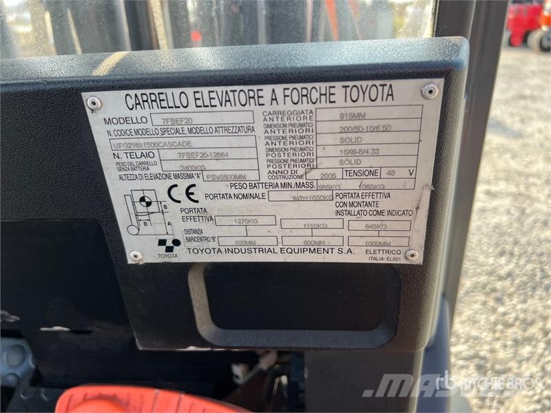 Toyota 7FBEF20 2000 kg Electric Forklift Carretillas de horquilla eléctrica