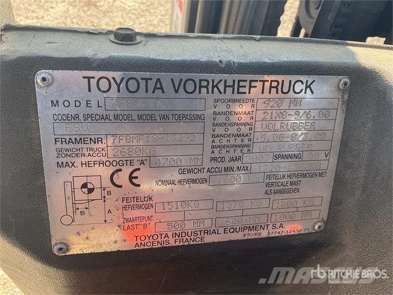 Toyota 7FBMF16 Electric Forklift Elektro Stapler