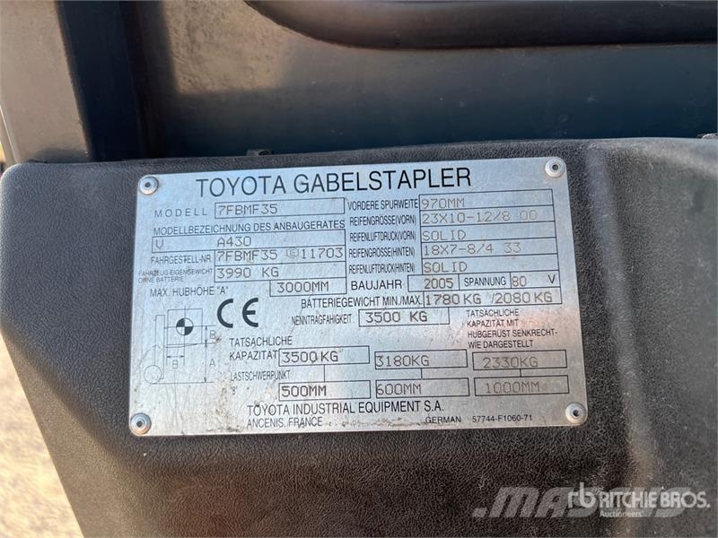 Toyota 7FBMF35 3500 kg Electric Forklift Elektrostapler