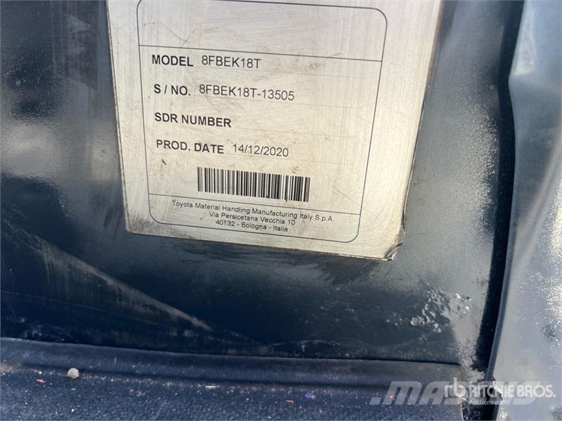 Toyota 8FBEK18T 1800 kg Electric Forklift Електрически вилични кари-повдигачи