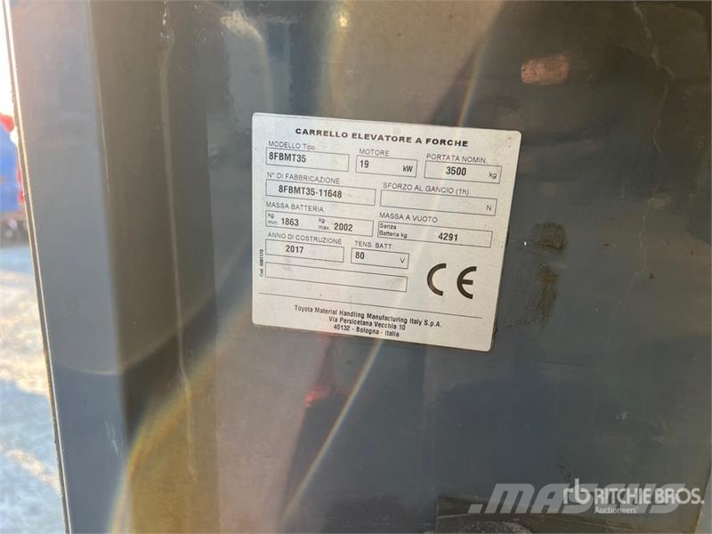 Toyota 8FBMT35 3500 kg Electric Forklift (Inoperable) Elektrostapler
