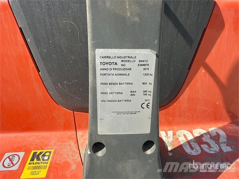 Toyota 8SM12 1200 kg Electric Stacker Zelfrijdende stapelaars