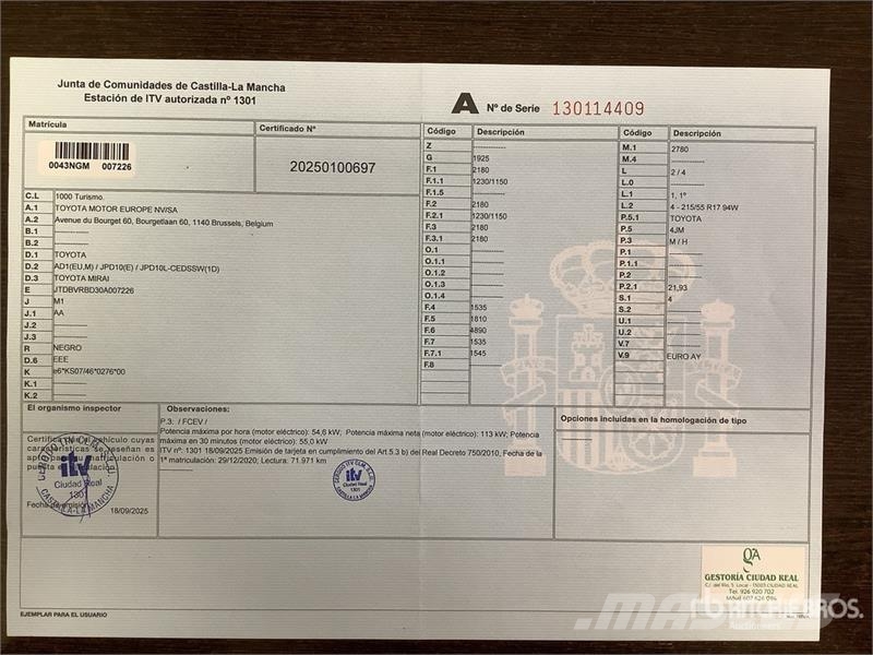 Toyota Mirai H2 Gas Automobile 자동차