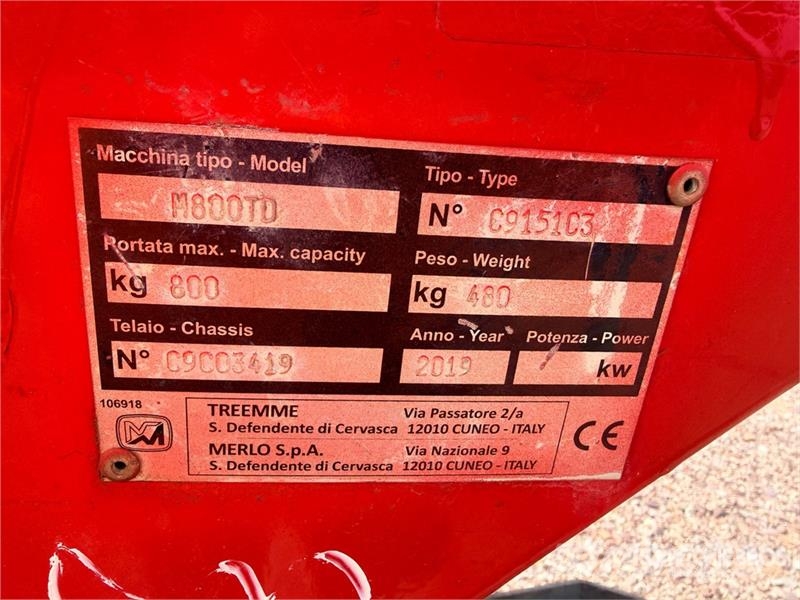  TreEmme M800TD 0.8 t Walk-Behind Hi-Tip Motobascul Stavebné sklápače