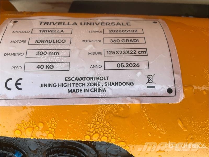  Trivella Universal 200 mm Excavator Auger مثاقيب