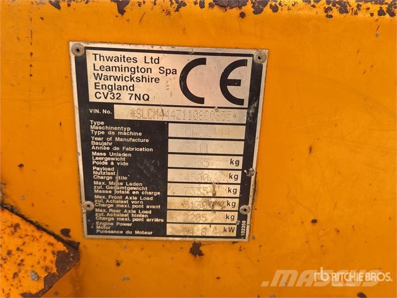 Twaites MACH444 4.5 t 4x4 Swivel Dumper Vehículos compactos de volteo