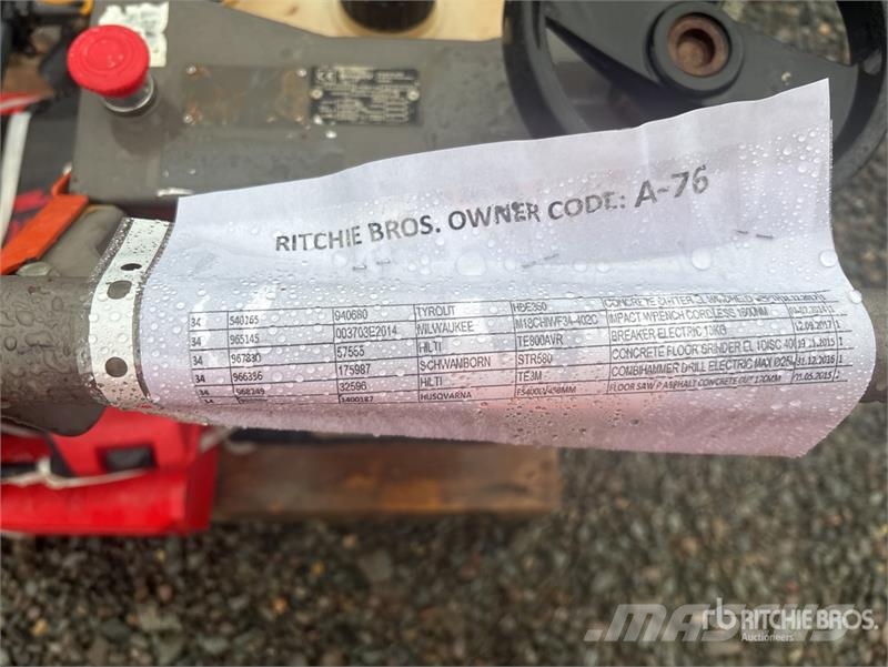 Tyrolit HBE350 Concrete Cutter Overige componenten