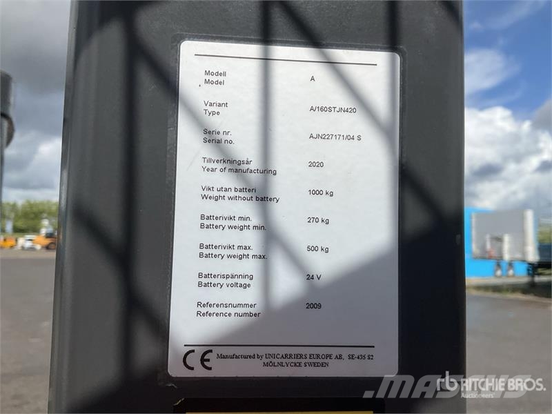 UniCarriers A/160STJN420 1600 kg Electric Stacker Samohybné vozíky