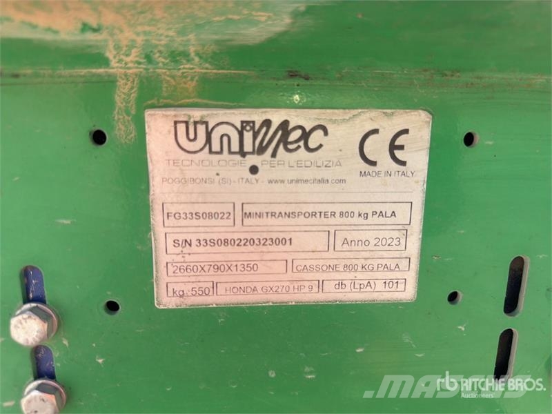 Unimec FG33-08 Motobasculeur Sur Chenilles Tracked Minidumprar