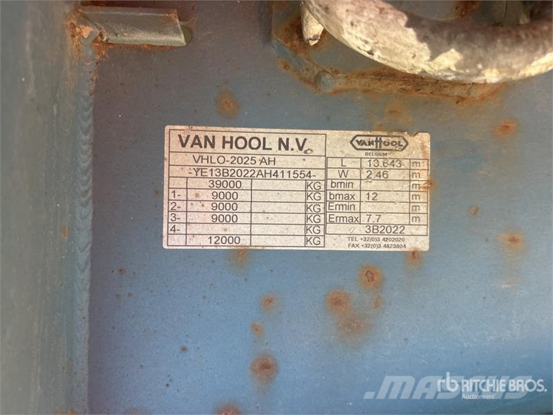 Van Hool 3B2022 Tri/A 3.5" Kingpin Heavy-duty Flatbed Trail Madelhaagised