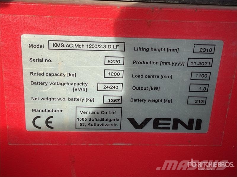 Veni KMS.AC 1200 kg Electric Pallet Jack Transpallet elettrici a timone