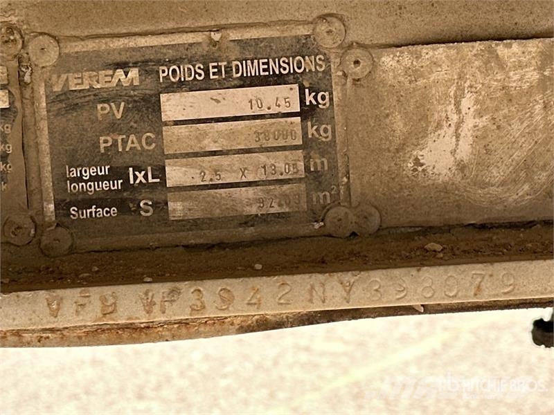 Verem VPE3S42N Tri/A Tri/A Semi-Remorque Porte Engin 3 E Nizki nakladalci