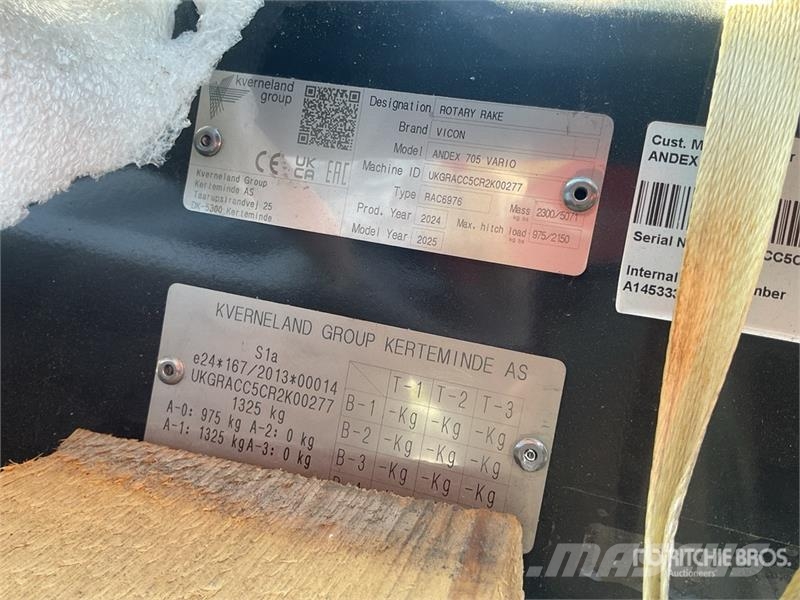 Vicon Andex 705 Vario Hay Rake (Unused) Pöyhimet ja haravat