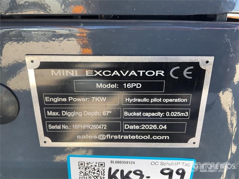 Vicsec 16PD Mini Excavator (Unused) Miniescavadeiras < 7t (Mini escavadeiras)