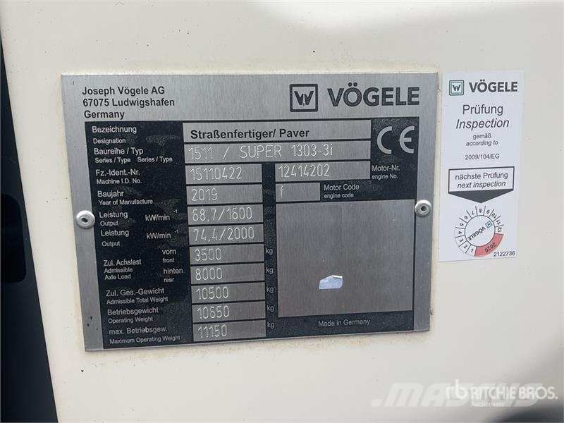 Vögele Super 1303-3i Wheel Asphalt Paver Asphalt pavers