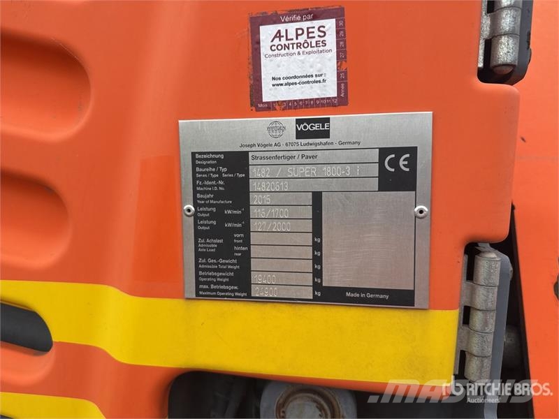 Vögele Super 1800-3 i Track Finisseur Sur Chenilles Aspha Pavimentadoras de asfalto