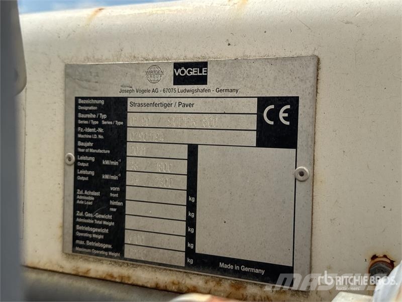 Vögele Super 800 Track Finisseur Sur Chenilles Asphalt Pa Asfaltni finišeri