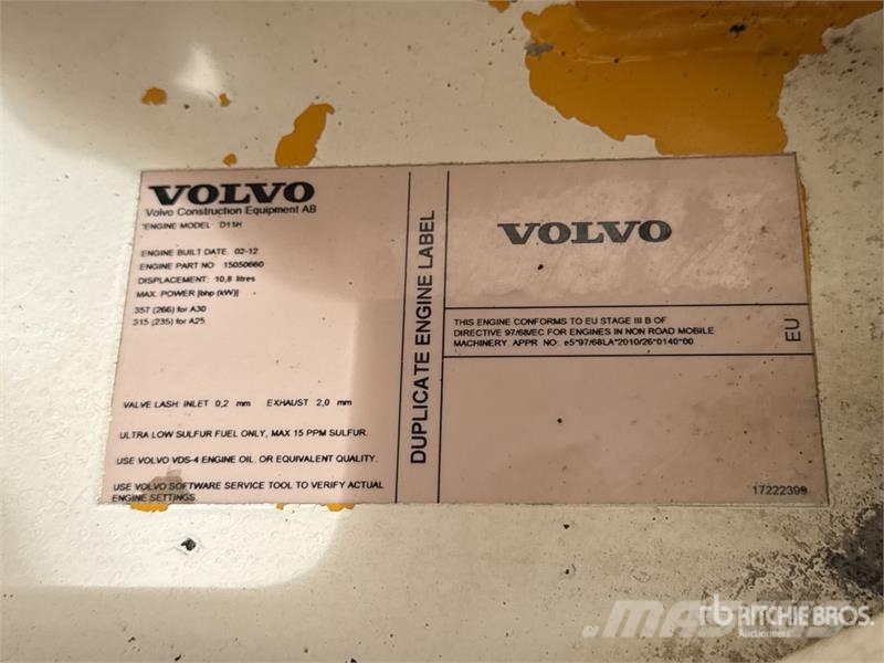 Volvo A30F Tombereau Articule Articulated Dump Truck Articulated Haulers