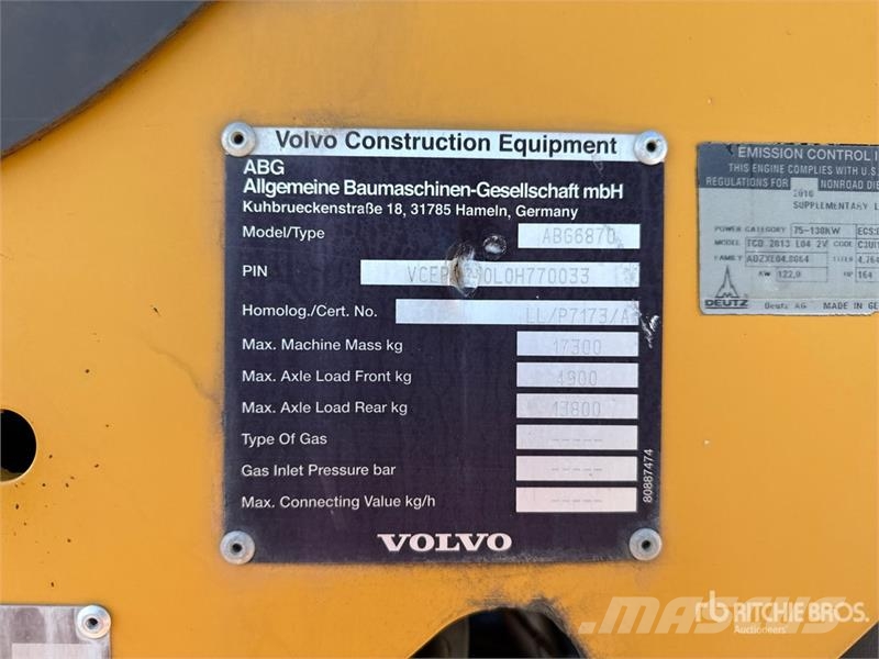 Volvo ABG 6870 Asphalt Paver Asfaldilaoturid