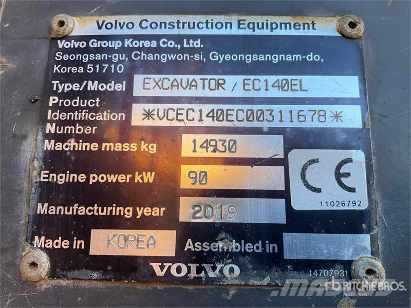 Volvo EC140EL Escavatori cingolati