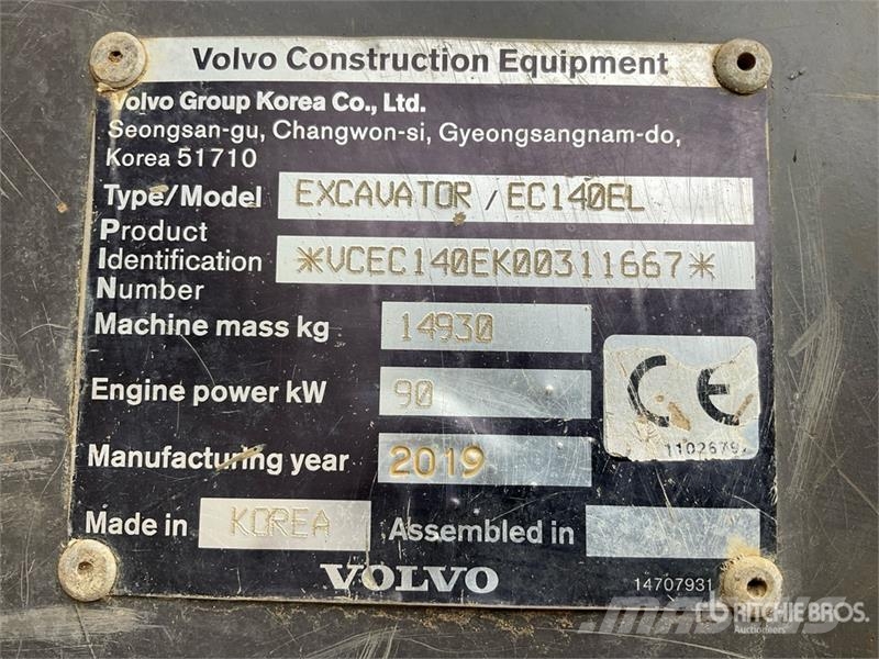 Volvo EC140EL Lánctalpas kotrók