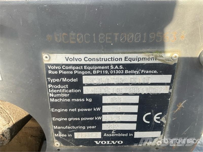 Volvo EC18E Mini Excavator Minibagger < 7t