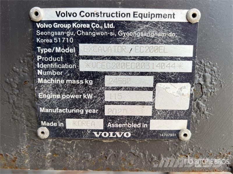 Volvo EC200EL Pelle Sur Chenilles Tracked Excavator Pelle sur chenilles