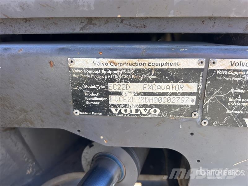 Volvo EC20D Mini-Pelle Mini Excavator حفارات صغيرة أقل من 7 طن (حفارات صغيرة)