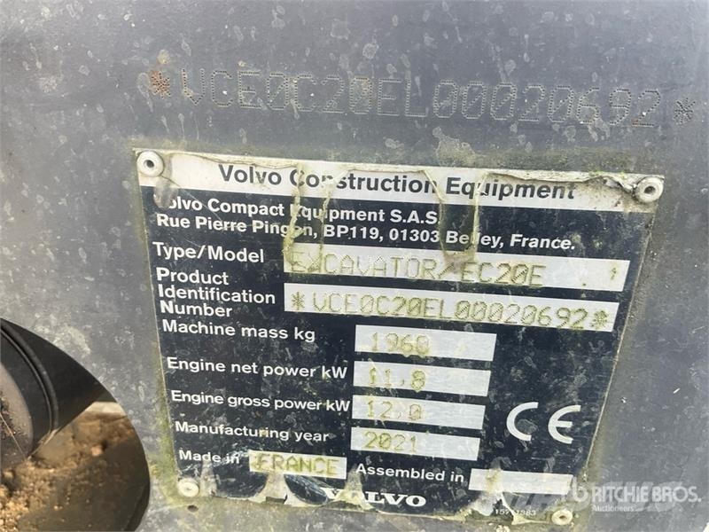 Volvo EC20E Mini Excavator Minibagger < 7t