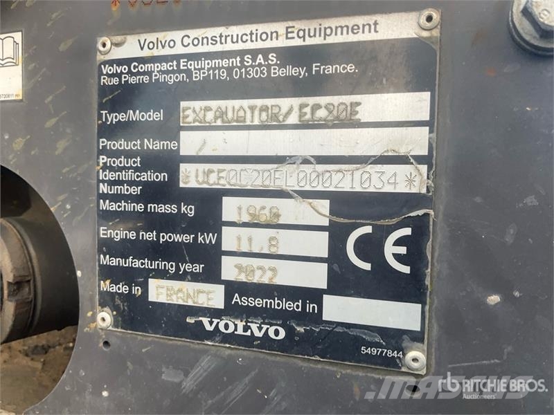 Volvo EC20E Mini Excavator Minibagger < 7t