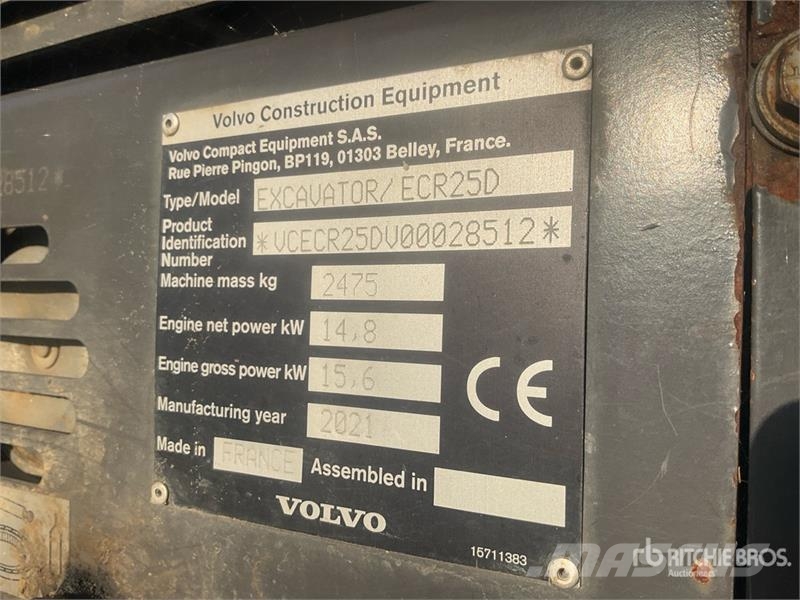 Volvo ECR25D Mini Excavator Minibagger < 7t