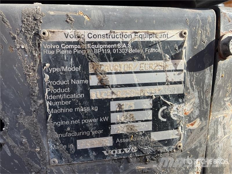 Volvo ECR25D Mini Excavator Mini ekskavatori < 7 t