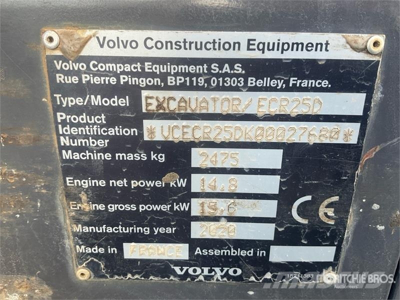 Volvo ECR25D Mini Excavator Minibagger < 7t