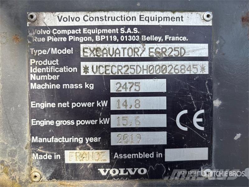 Volvo ECR25D Mini Excavator Minibagger < 7t