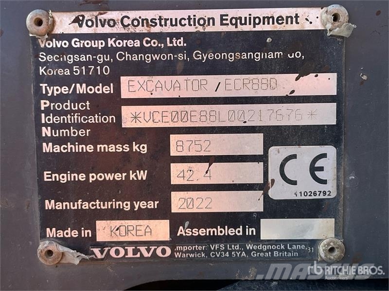 Volvo ECR88D Tracked Excavator Верижен екскаватор