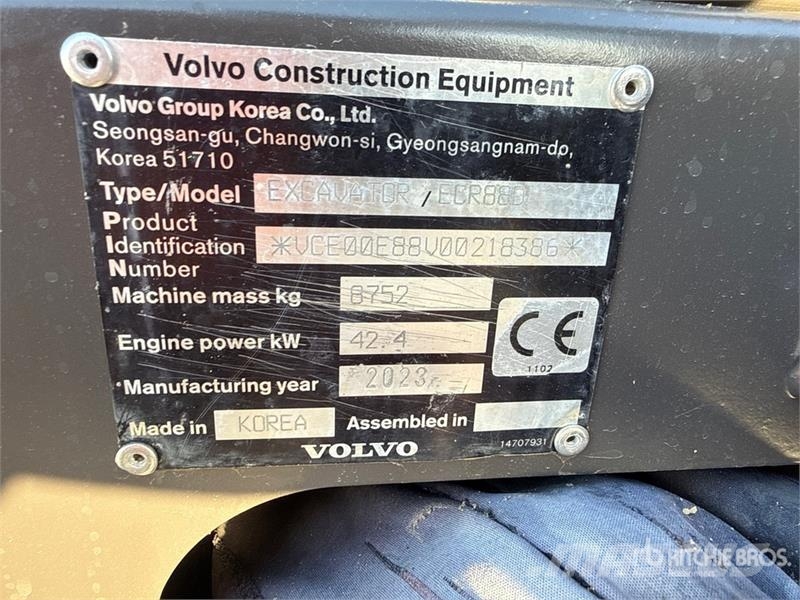 Volvo ECR88D Tracked Excavator Lánctalpas kotrók