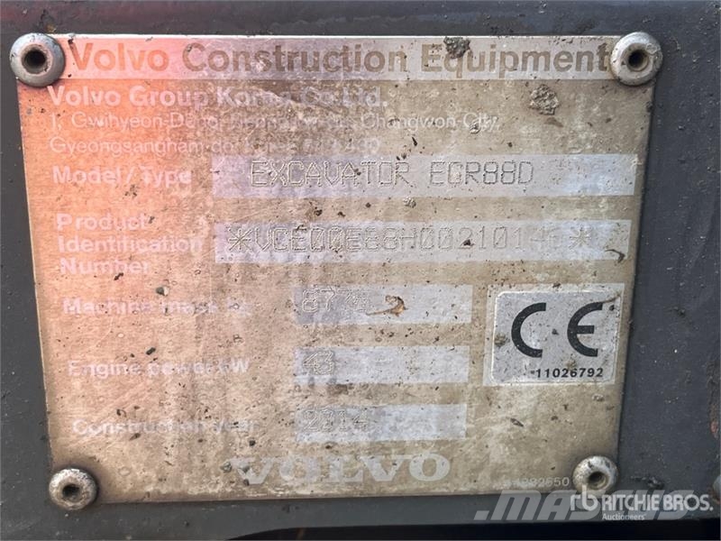 Volvo ECR88D Tracked Excavator Bagri goseničarji