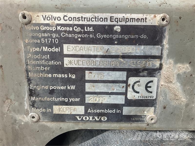 Volvo ECR88D Tracked Excavator Excavatoare pe șenile
