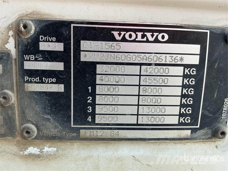 Volvo FM12.420 8x4 Twin-Steer Mixer Truck Caminhões de concreto