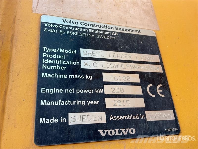 Volvo L150H High Lift Wheel Loader Wheel loaders