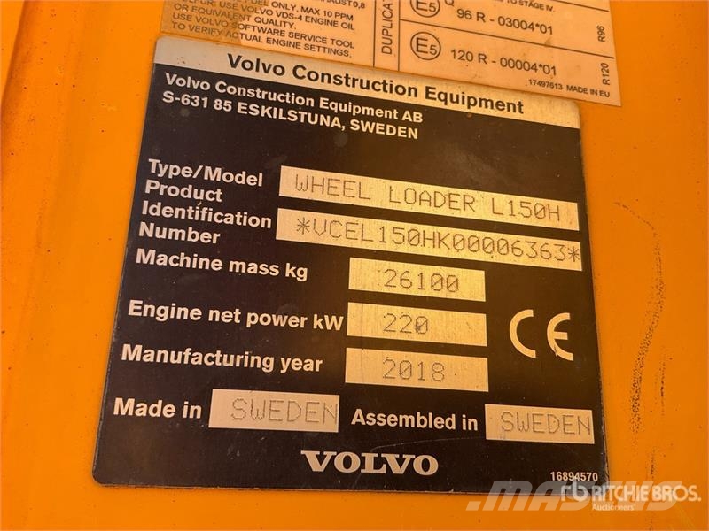 Volvo L150H Wheel Loader Radlader
