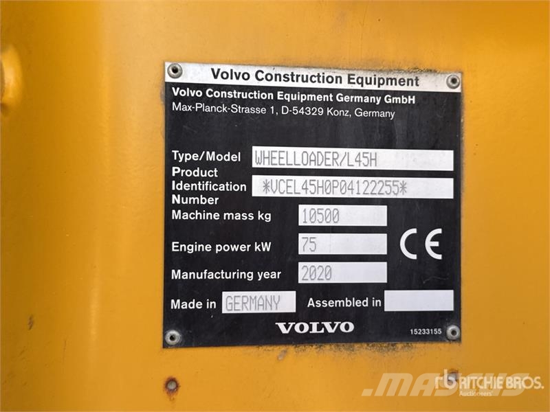 Volvo L45H Chargeuse Sur Pneus Wheel Loader Læssemaskiner på hjul