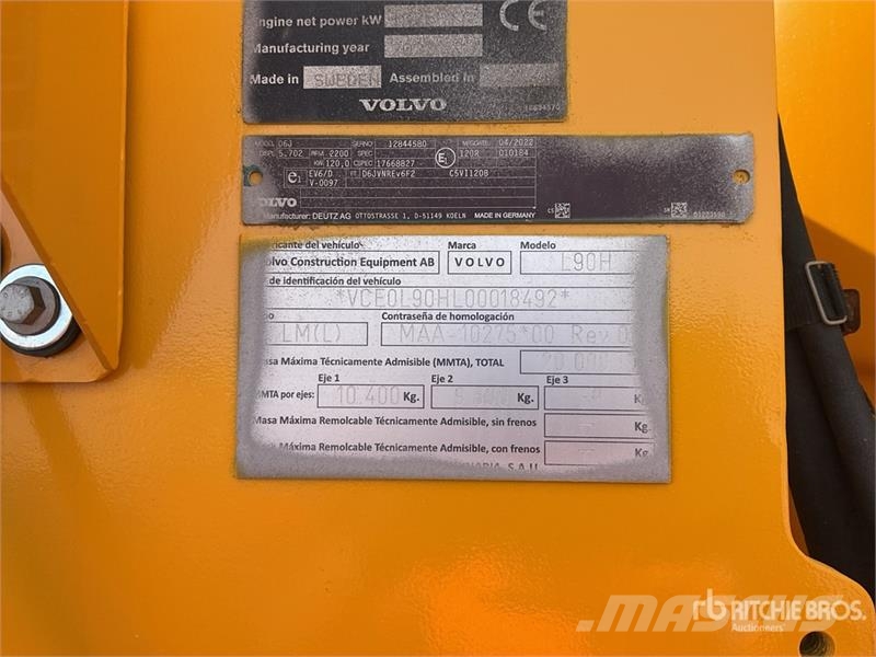 Volvo L90H Wheel Loader Cargadoras sobre ruedas