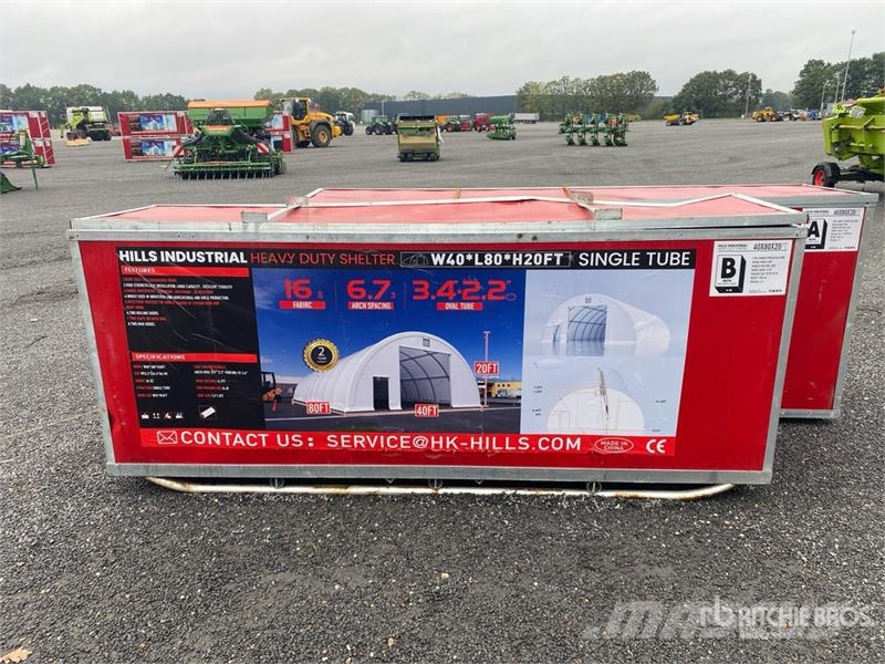 W40*L80*H20 Tent Storage Building Stålrammmer