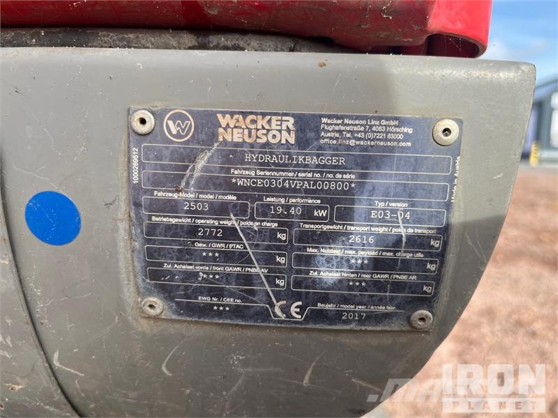 Wacker Neuson 2503 Mini Excavator Minibagger < 7t