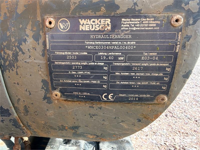 Wacker Neuson 2503 Mini Pelle Mini Excavator Mini ekskavatori < 7 t