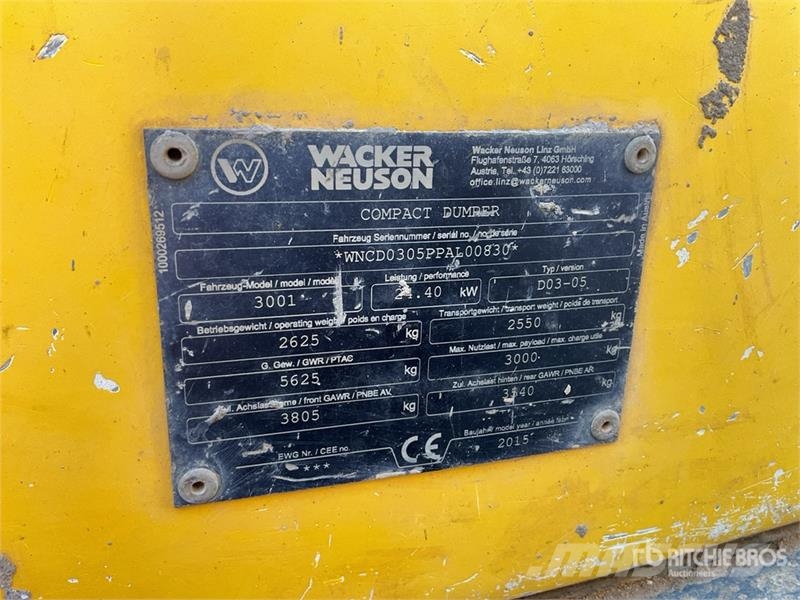 Wacker Neuson 3001 Site dumpers