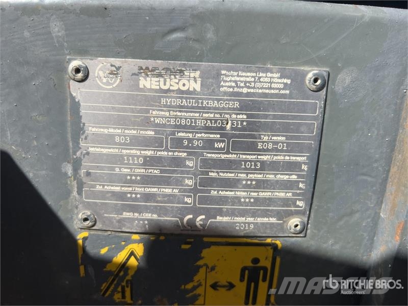 Wacker Neuson 803 حفارات صغيرة أقل من 7 طن (حفارات صغيرة)